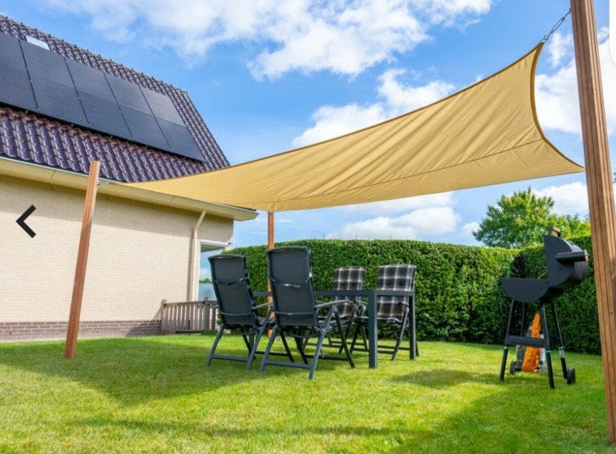 Waterdicht schaduwdoek 300x500 zandkleur, Ophalen of Verzenden, Nieuw