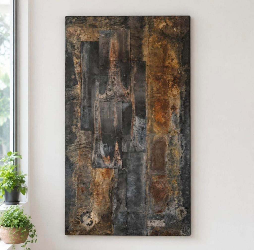 Uniek Lood Kunstwerk - Handgemaakt Abstract Design, Antiek en Kunst, Ophalen of Verzenden