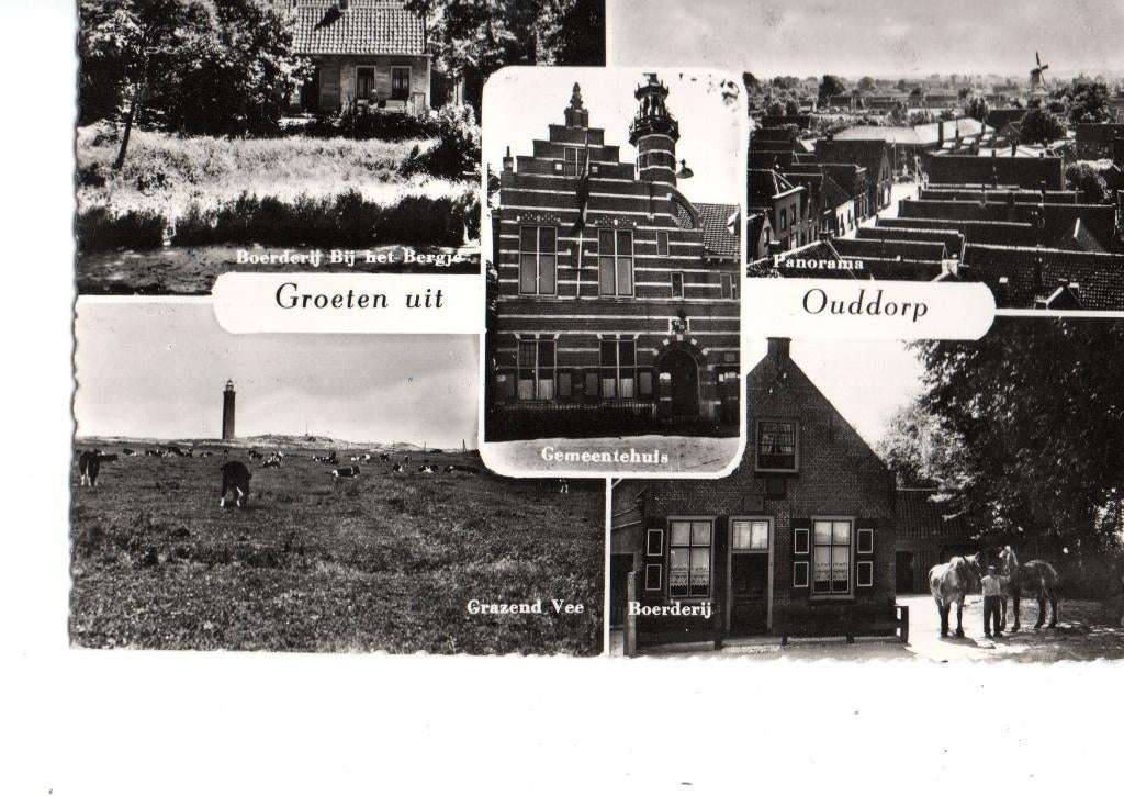Ouddorp. Groeten uit. 5 luik., Ophalen of Verzenden, Voor 1920, Gelopen, Zuid-Holland