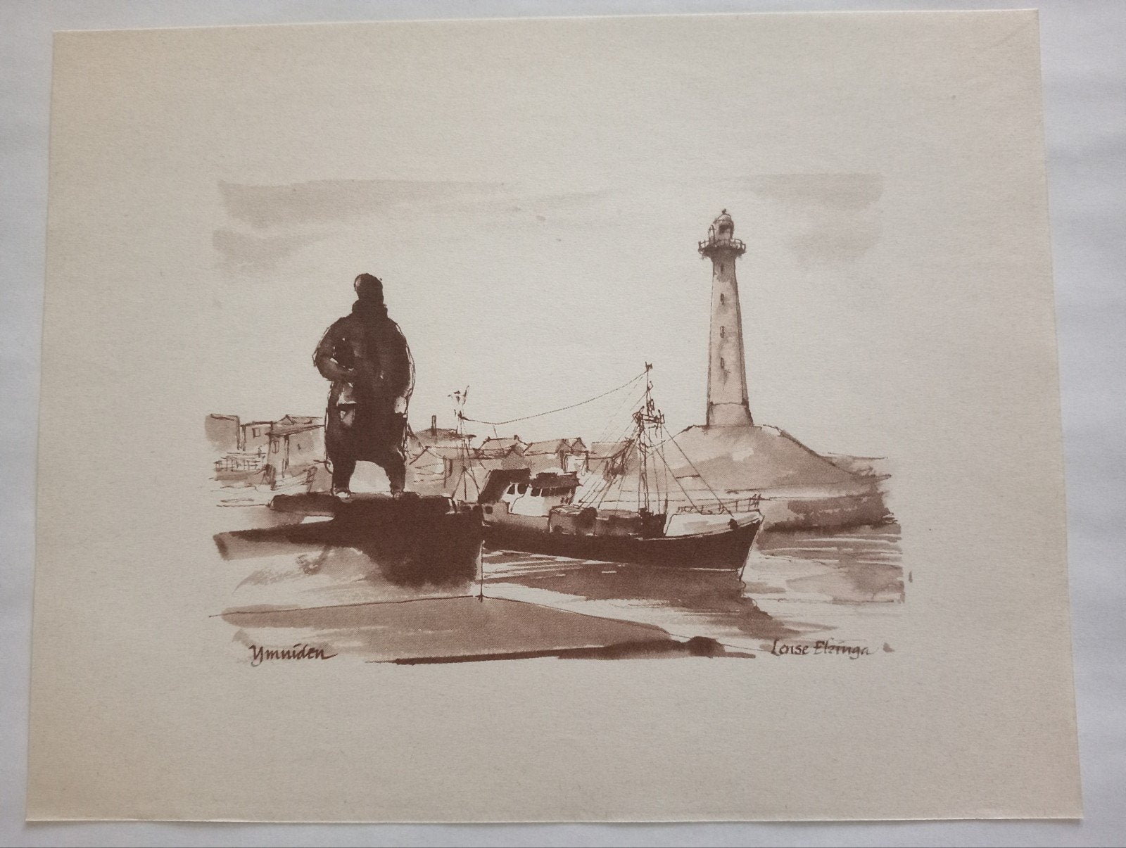 IJmuiden offset prent, Ophalen of Verzenden