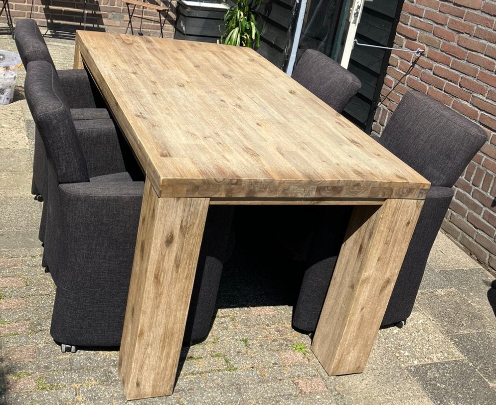 Eetkamer tafel met stoelen, Ophalen, Gebruikt, 50 tot 100 cm, 150 tot 200 cm