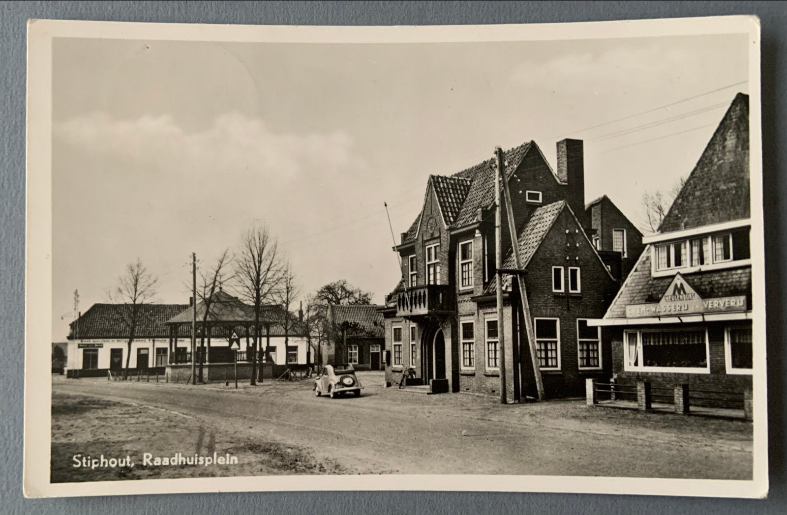 Stiphout Raadhuisplein 1957, Verzenden, 1940 tot 1960, Gelopen, Noord-Brabant