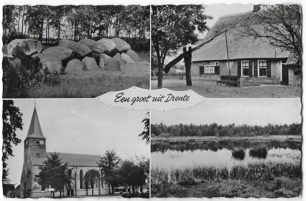 Drente gelopen oude ansichtkaart ( a2493 ), Ophalen of Verzenden, 1940 tot 1960, Gelopen
