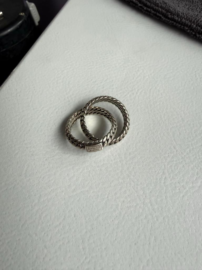 Buddha to Buddha Ben Double Ring Zilver Maat 16, Gebruikt, Ophalen of Verzenden, Kleiner dan 17, Dame of Heer