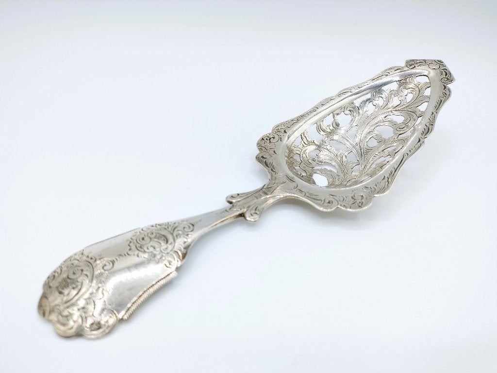 Zilveren natfruitschep, J.H. Eversbag, Amsterdam, 1855, Verzenden, Zilver