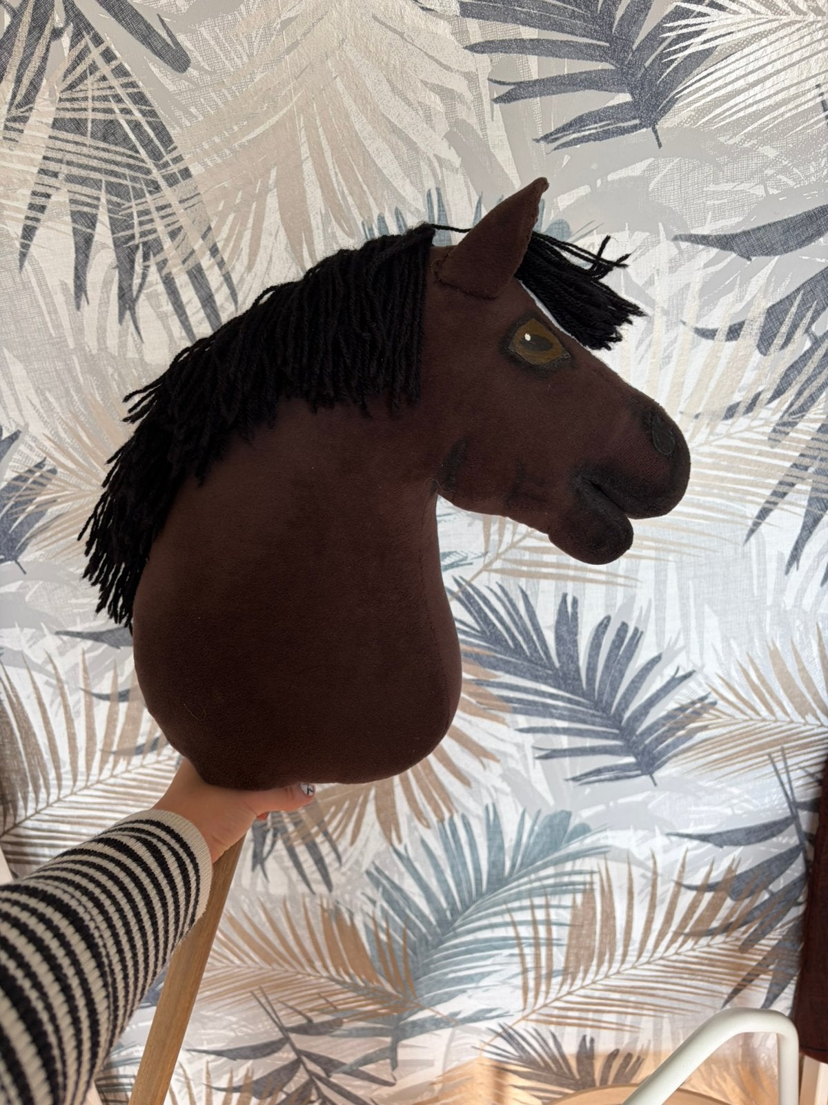 Prachtige handmade hobby horse met halster & stok hobbyhorse, Ophalen of Verzenden, Zo goed als nieuw