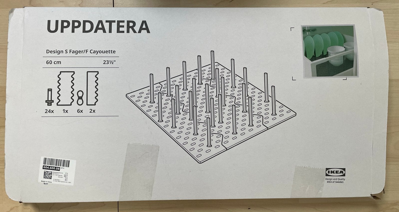 Nieuwe IKEA UPPDATERA bordenrek 60 cm, Bordenrek, Ophalen of Verzenden, Nieuw, IKEA