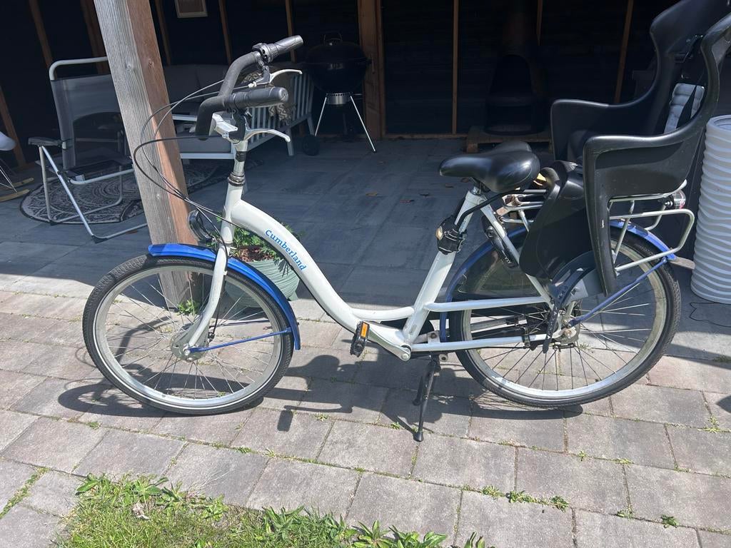 Cumberland mamafiets met kinderzitje, Terugtraprem, Ophalen, Overige merken, 53 tot 56 cm
