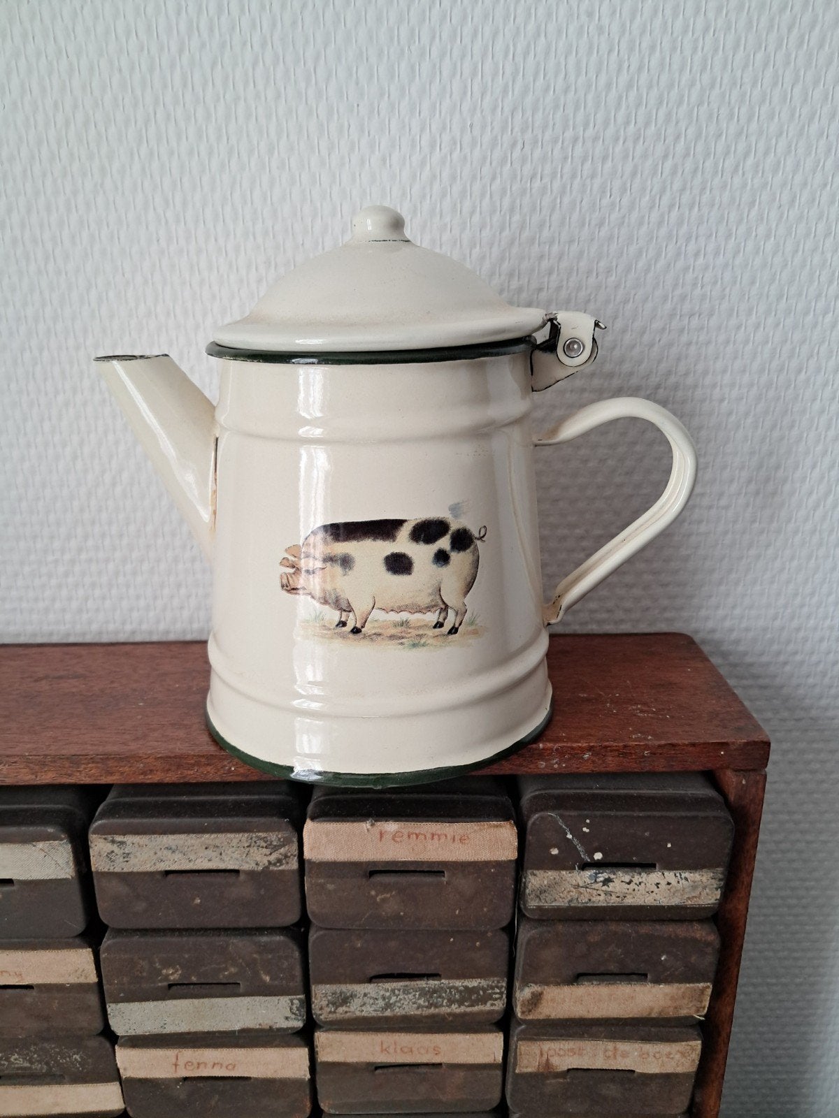 Emaille koffie kannetje, Ophalen of Verzenden
