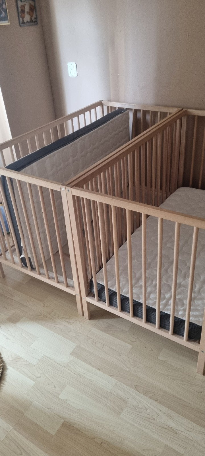 2 x Ikea ledikant met matras 60x120, Ophalen of Verzenden, Gebruikt, Ledikant