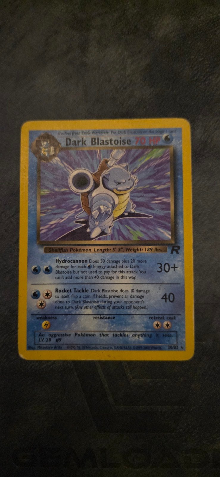 Dark Blastoise Pokémon Kaart, Ophalen of Verzenden, Gebruikt, Losse kaart