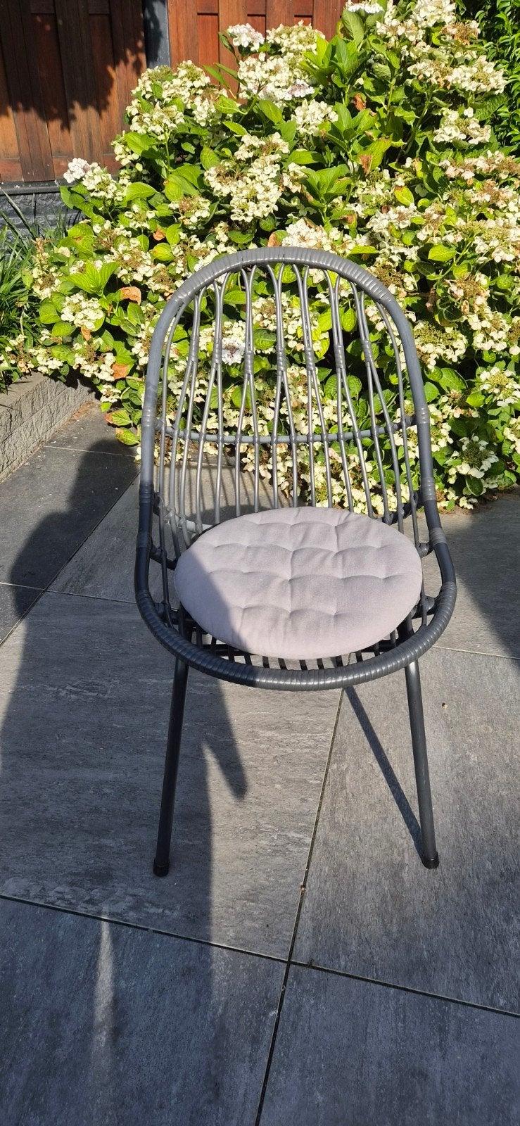 Set van 4 tuinstoelen met kussens, gebruikt maar goede staat, Tuin en Terras, Ophalen, Gebruikt