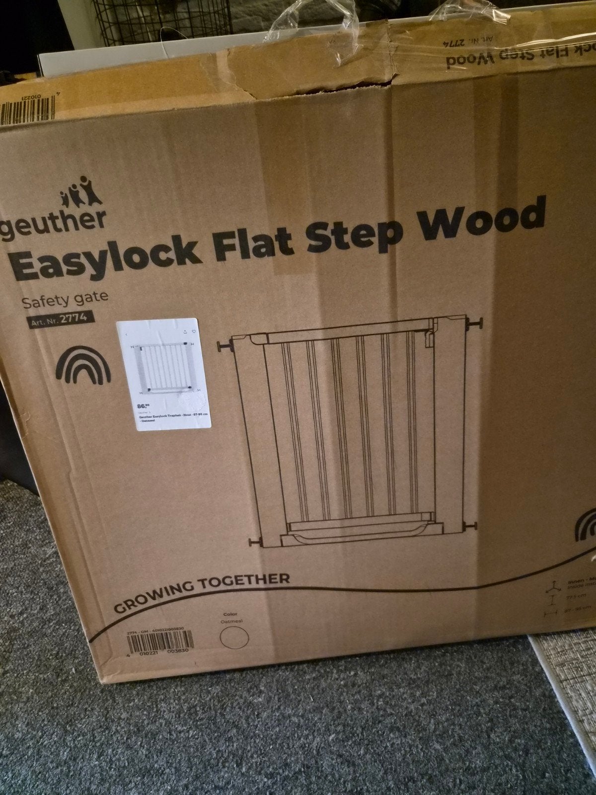 Geuther Easylock Flat Step Wood Traphekje - Nieuw in doos, Nieuw, Ophalen of Verzenden, Klemhekje, Hout