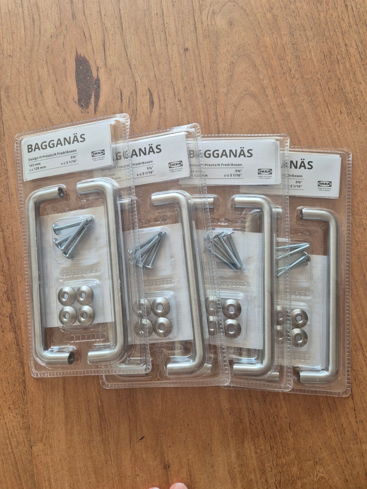 IKEA BAGGANÄS Deurgreepjes RVS - 4 stuks, Ophalen of Verzenden, Nieuw, Rvs, Overige typen