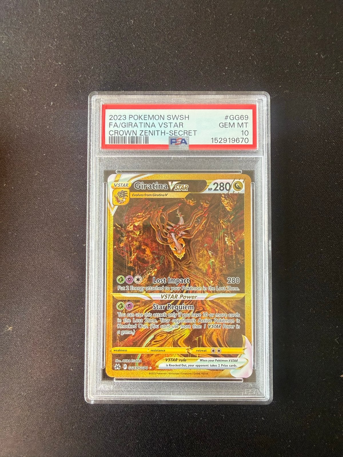 PSA 10 Giratina VSTAR GG69 Crown Zenith, Ophalen of Verzenden, Nieuw, Losse kaart, Foil