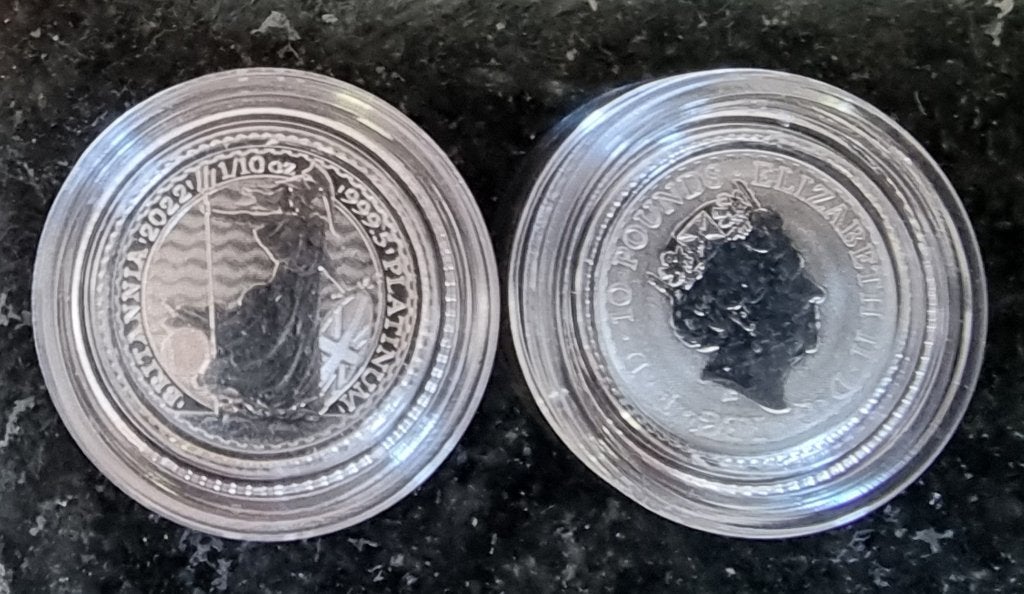 Willekeurige 1/10 oz .999 platina munt., Postzegels en Munten, Edelmetalen en Baren, Ophalen of Verzenden, Platina
