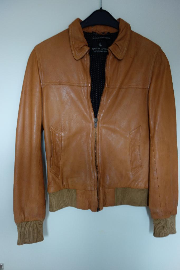 Prachtige vintage leren jas van Maison scotch, soepel leer., Bruin, Maat 36 (S), Gedragen, Maison Scotch