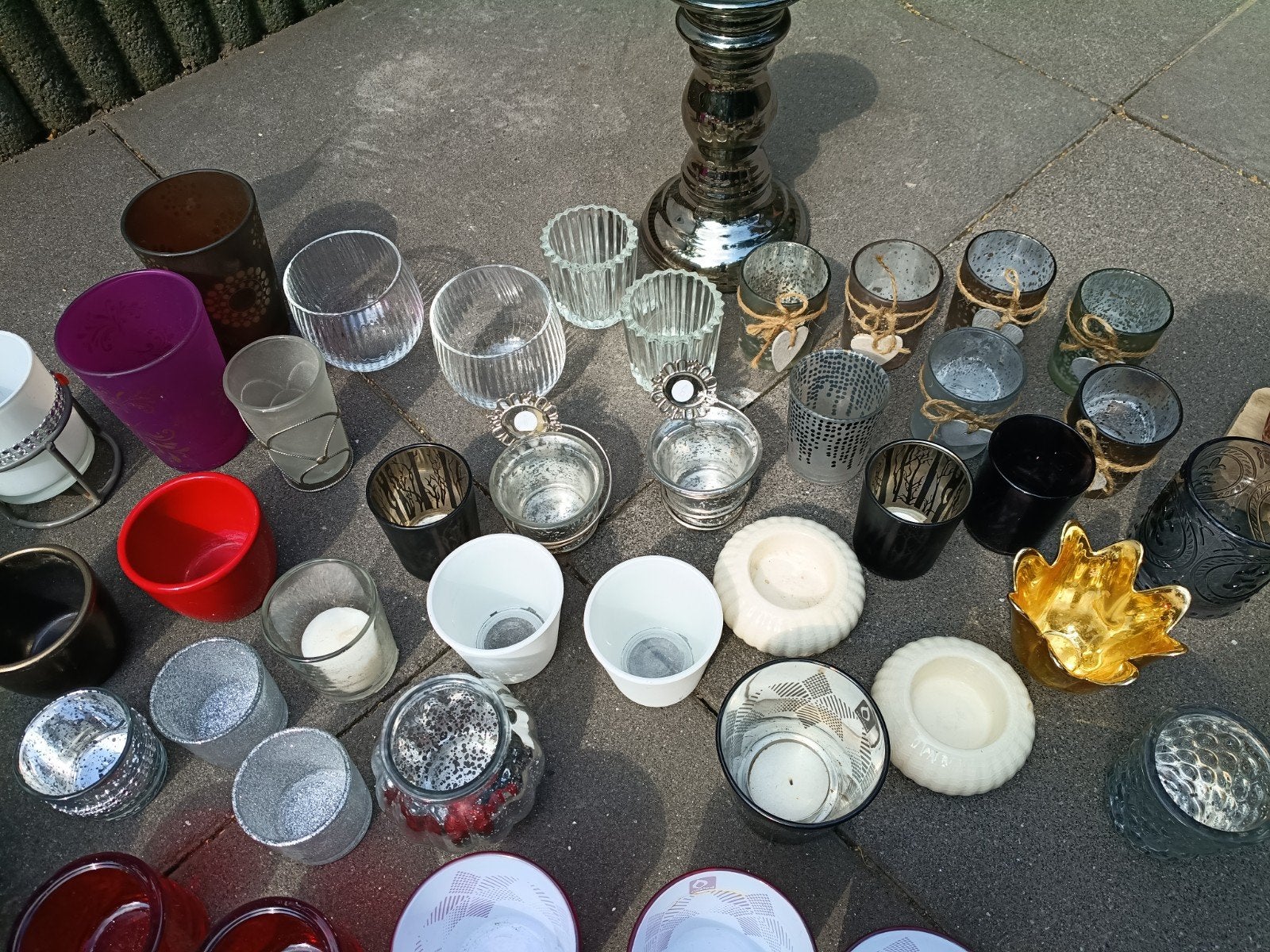 Grote collectie waxinekaarsjes houders, Huis en Inrichting, Ophalen, Zo goed als nieuw, Overige materialen, Kandelaar