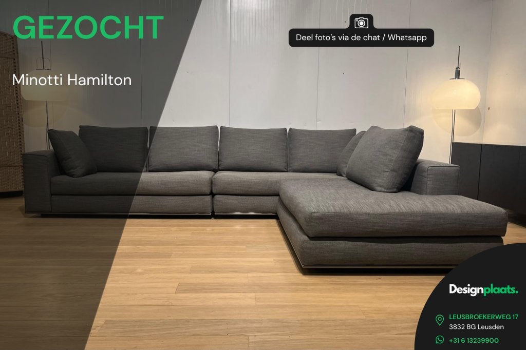 GEZOCHT: Minotti Hamilton — Direct Inkoop, Minotti, Design Bank Bankstel Zetel Minotti, 75 tot 100 cm, Www.designplaats.nl