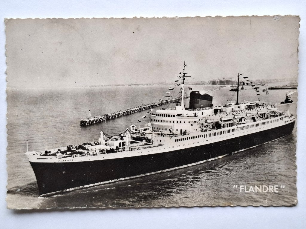 ansichtkaart uit 1952 met s.s. "Flandre", Verzamelen, Verzenden, Zo goed als nieuw, Motorboot, Kaart, Foto of Prent