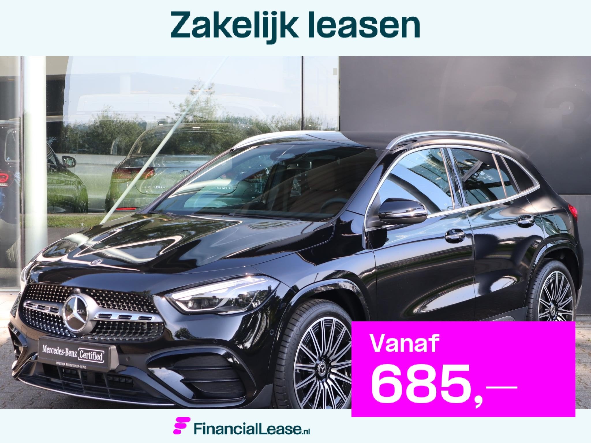 Mercedes-Benz GLA-klasse 180 AMG Line l Keyless l Achteruitr, Dealer onderhouden, Euro 6, 4 cilinders, Zwart