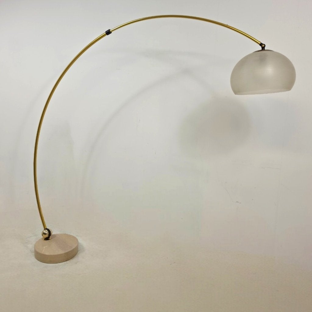 Goffredo Reggiani voor Guzzini booglamp Italiaans design 70s, Ophalen, Gebruikt, Metaal, 150 tot 200 cm