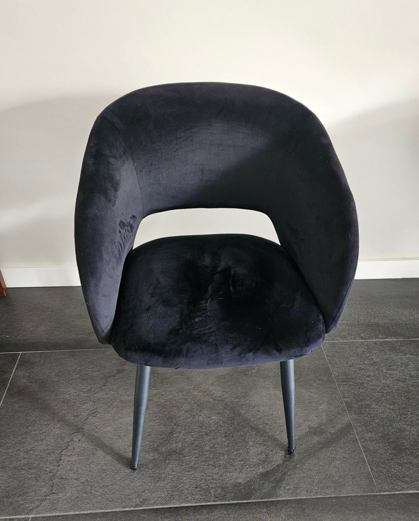6 zwarte eetkamerstoelen, Ophalen, Gebruikt, Vijf, Zes of meer stoelen