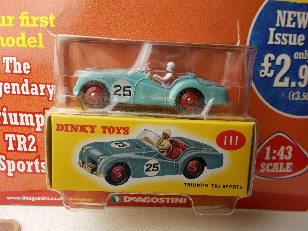 Dinky Toys (Atlas!) 111 TRIUMPH TR 2 SPORTS + Tijdschrift!, Ophalen of Verzenden, Nieuw, Auto, Dinky Toys