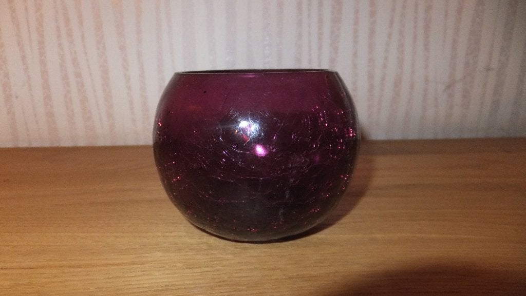 Aubergine theelichtje, Huis en Inrichting, Woonaccessoires | Kandelaars en Kaarsen, 7 cm, Paars, Waxinelichthouder, Ophalen of Verzenden