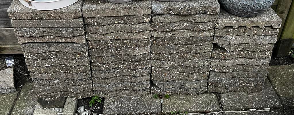 Gebruikte terrastegels - Ideaal voor tuin of pad, Ophalen, Overige materialen, Gebruikt, 5 tot 10 m²