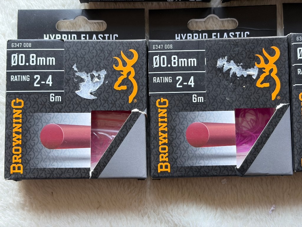 adv 249 / NIEUW mixset 5 verpakkingen elastiek BROWNING, Ophalen of Verzenden, Nieuw, Overige typen