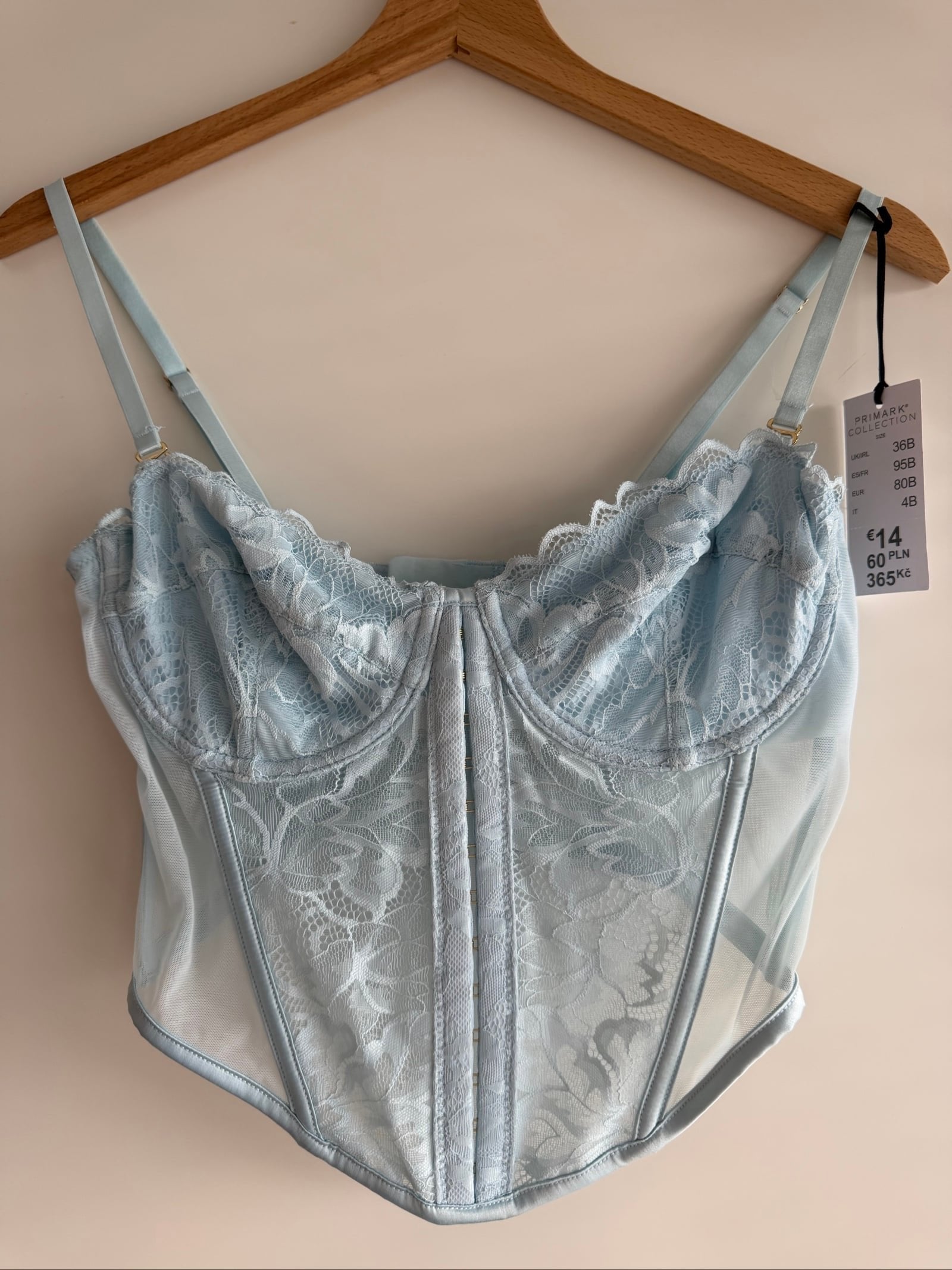 Primark Light Blue Lace Corset Top 80B, Ophalen of Verzenden, Nieuw