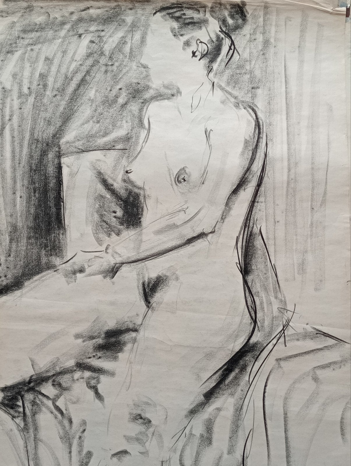 tekening jaren 90 naakt aquarel, Ophalen of Verzenden