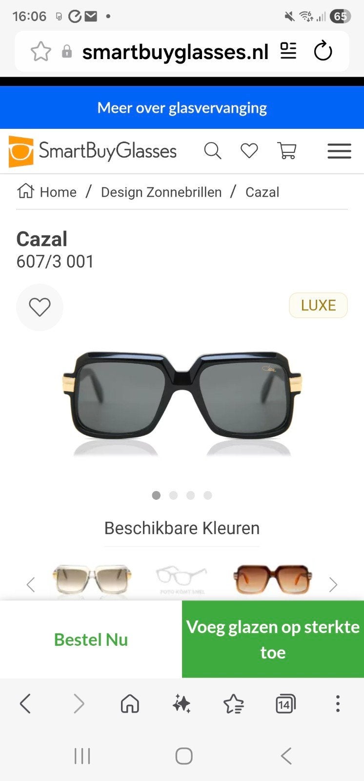 CAZAL 607/3 001 Zonnebril - Zwart met Goud, Overige merken, Zonnebril, Zwart, Ophalen of Verzenden