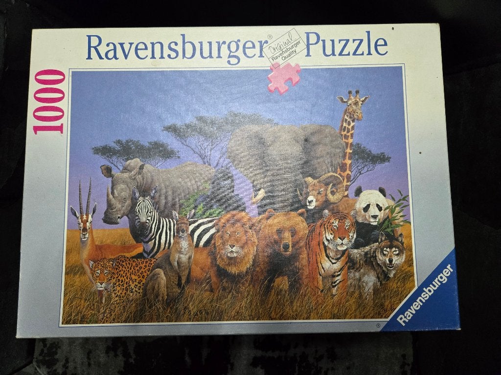 1000-stukjes puzzel "Wildlife Animal Expressions"., Ophalen, 500 t/m 1500 stukjes, Gebruikt, Legpuzzel