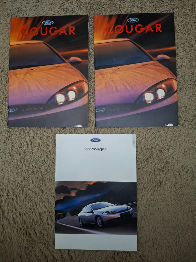 3x autofolder Ford Cougar, Verzenden, Gelezen, Ford