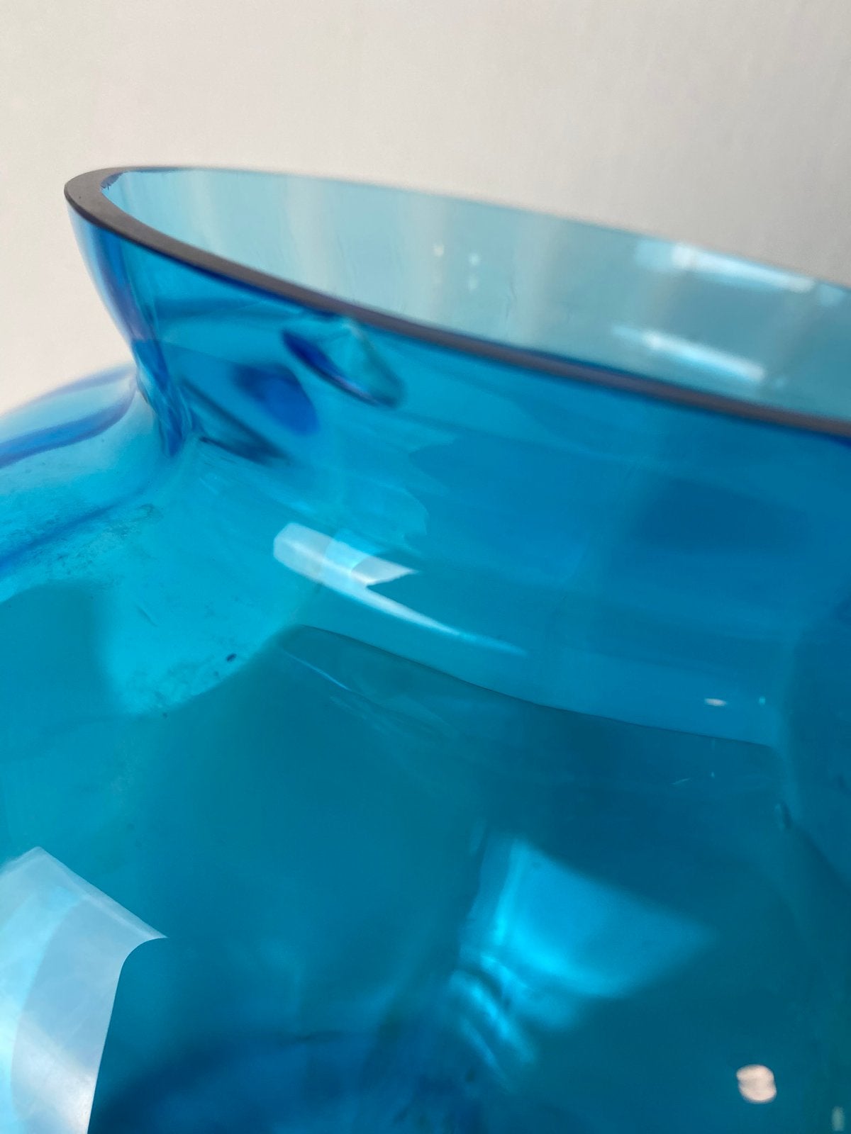 Kristalunie Maastricht blauw glazen vaas , jaren 30, Antiek en Kunst, Ophalen of Verzenden