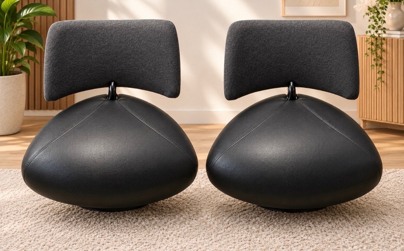 Leolux Pallone fauteuil - Twee stuks, Huis en Inrichting, Ophalen, Twee, Zwart, Leer