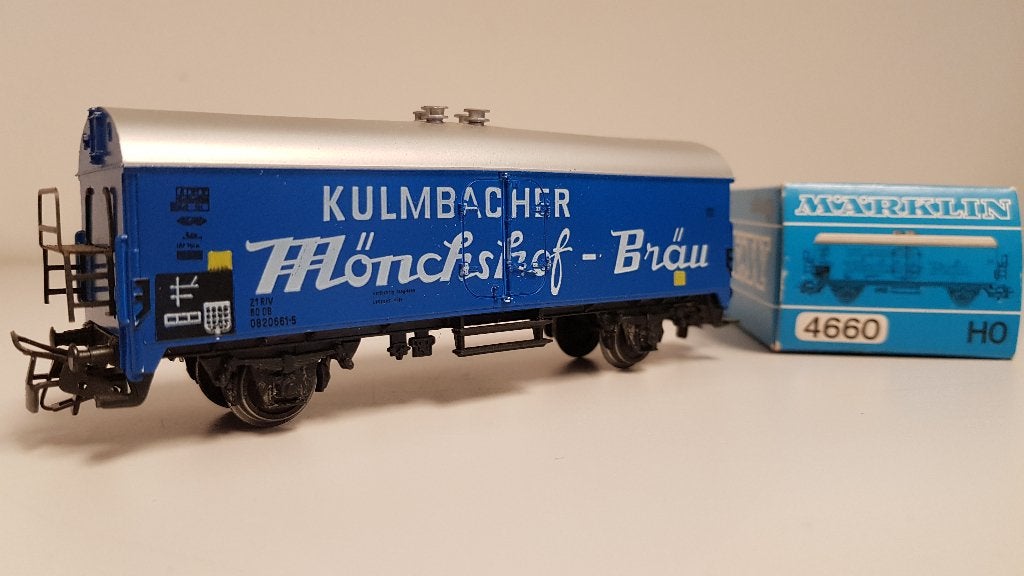 Märklin 4660 Gesloten goederenwagen 'Kulmbacher' van de DB, Wisselstroom, Wagon, Ophalen of Verzenden, Zo goed als nieuw