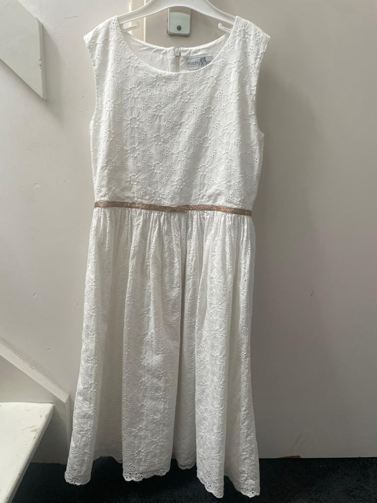 ZomerJurk maat 152 wit geborduurd,, Ophalen of Verzenden, Zo goed als nieuw, Meisje, Jurk of Rok