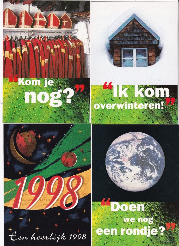 4 Heineken kleurenkaarten 1998-1999. voor € 2,50, Verzamelen, Ophalen, Nieuw, Overige typen, Heineken