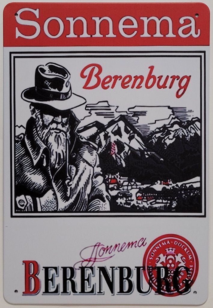 Sonnema berenburg man reclamebord van metaal wandbord deco