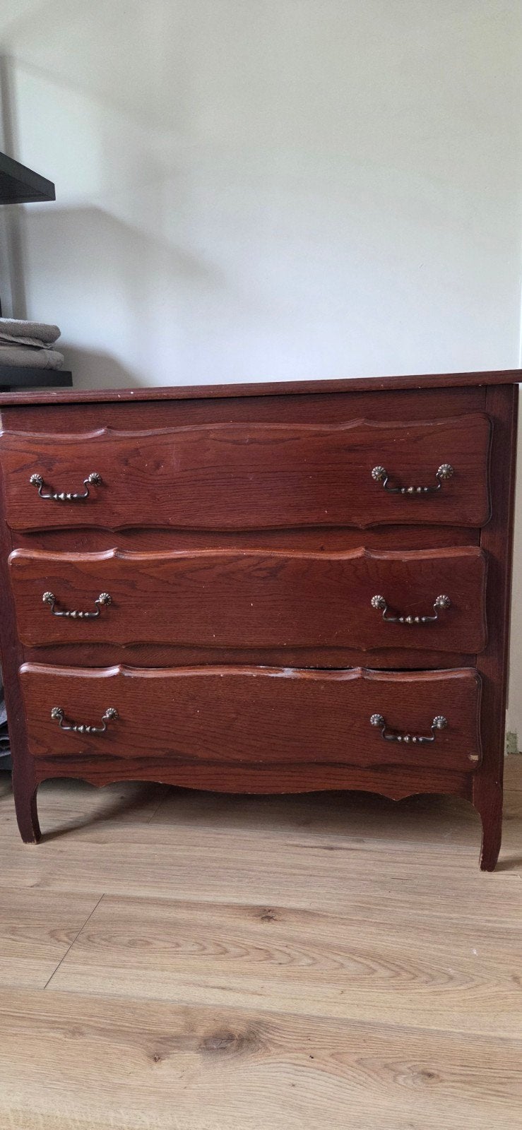 Vintage ladekast met prachtige hendels - DIY project, 3 of 4 laden, Ophalen, Gebruikt, Overige houtsoorten