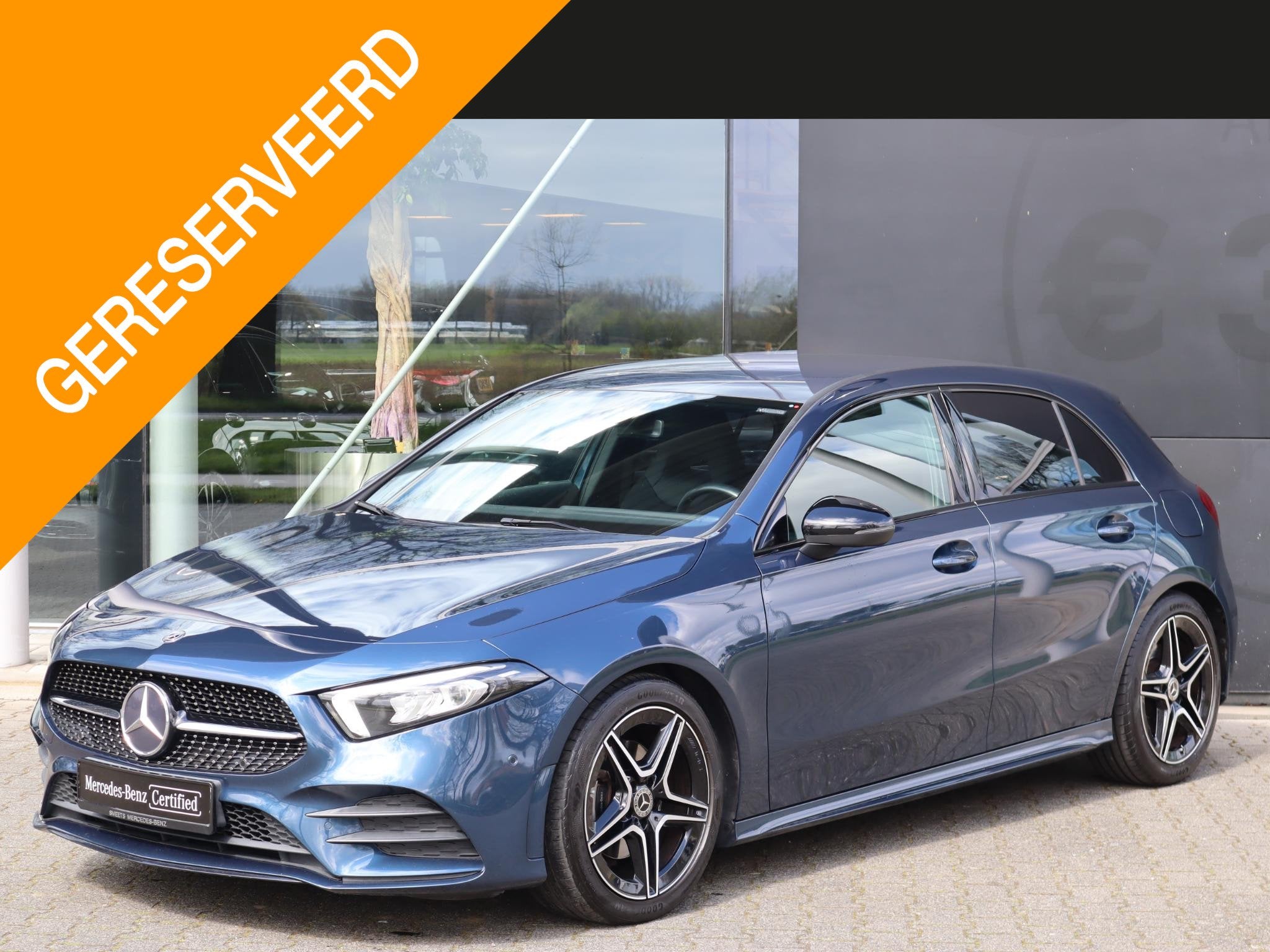 Mercedes-Benz A-klasse 200 Premium Plus, Auto's, Stof, Gebruikt, 4 cilinders, Blauw