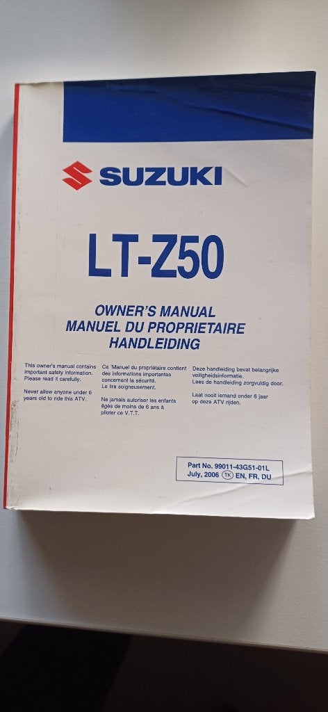 Instructieboekje Suzuki LT-Z 50 2007, Ophalen of Verzenden