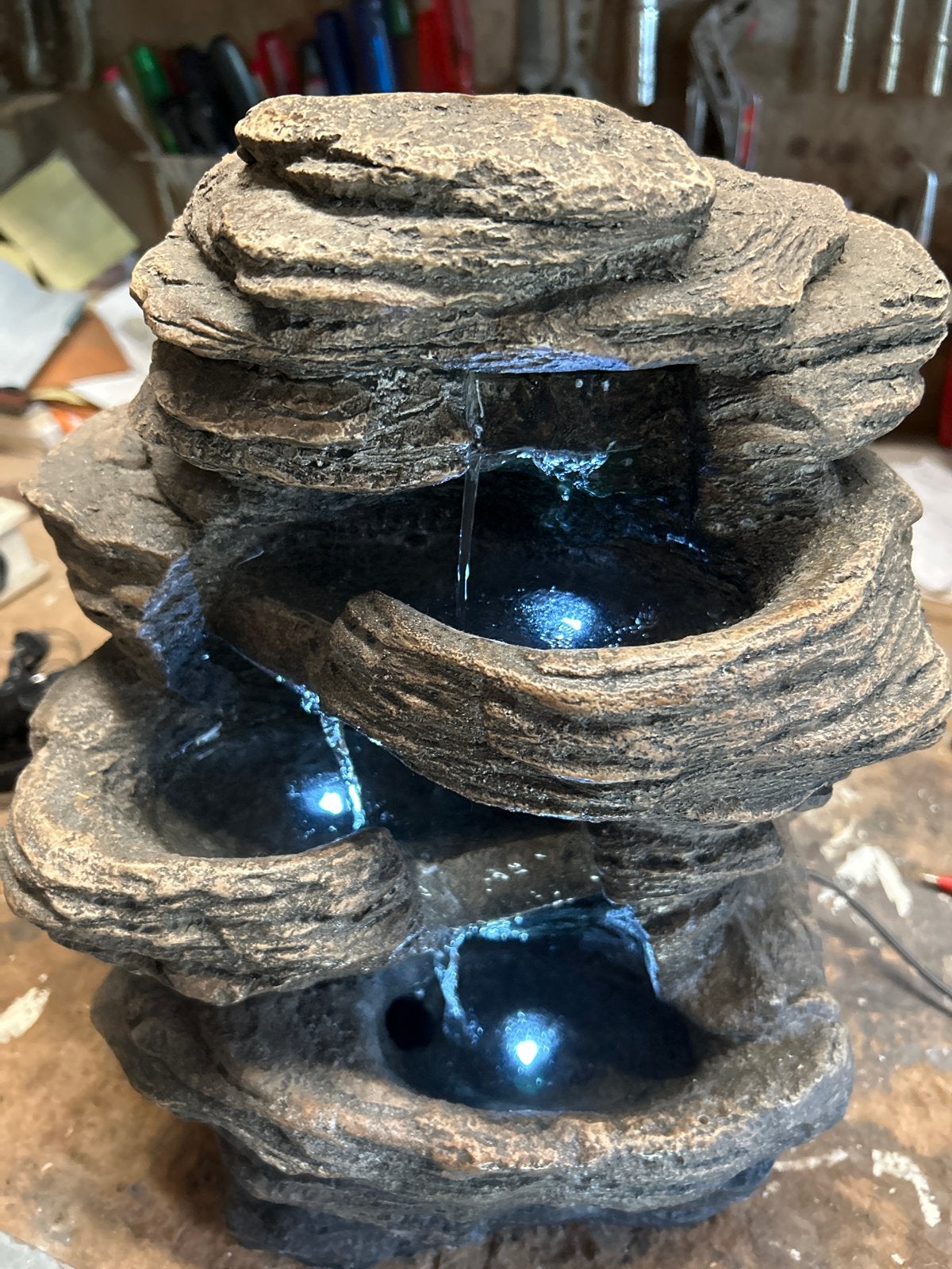 Kelkay Easyfountain Slate Falls Binnenfontein met LED, Ophalen of Verzenden, Zo goed als nieuw, Modern, Composieten