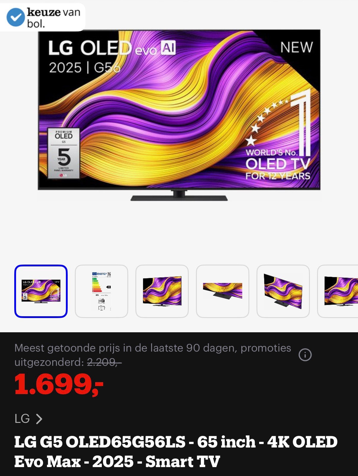 LG G5 8 maanden oud/jong, Audio, Tv en Foto, Televisies, Nieuw, OLED, 100 cm of meer, 4k (UHD), LG, 120 Hz, Ophalen