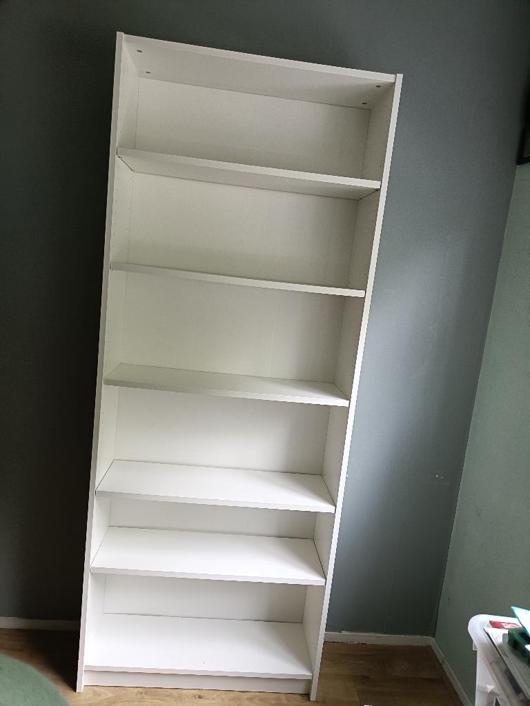 Billy boekenkast wit 80cm breed, Ophalen, Met plank(en), Gebruikt, 200 cm of meer