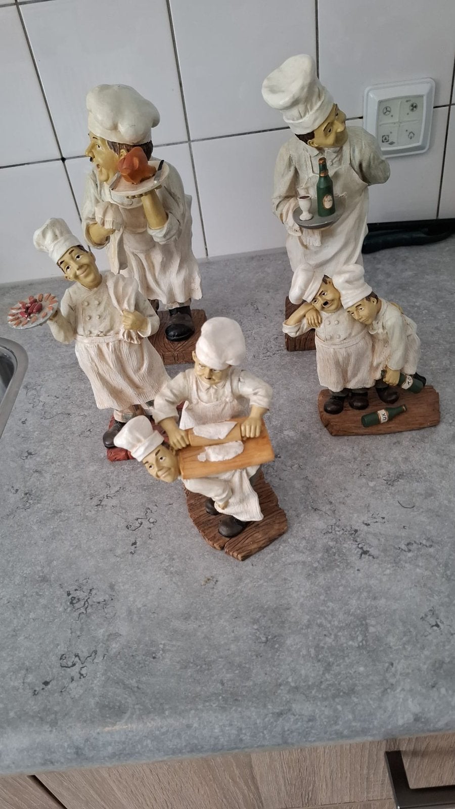 Beeldjes koks Laurel and Hardy, Verzamelen, Ophalen, Gebruikt