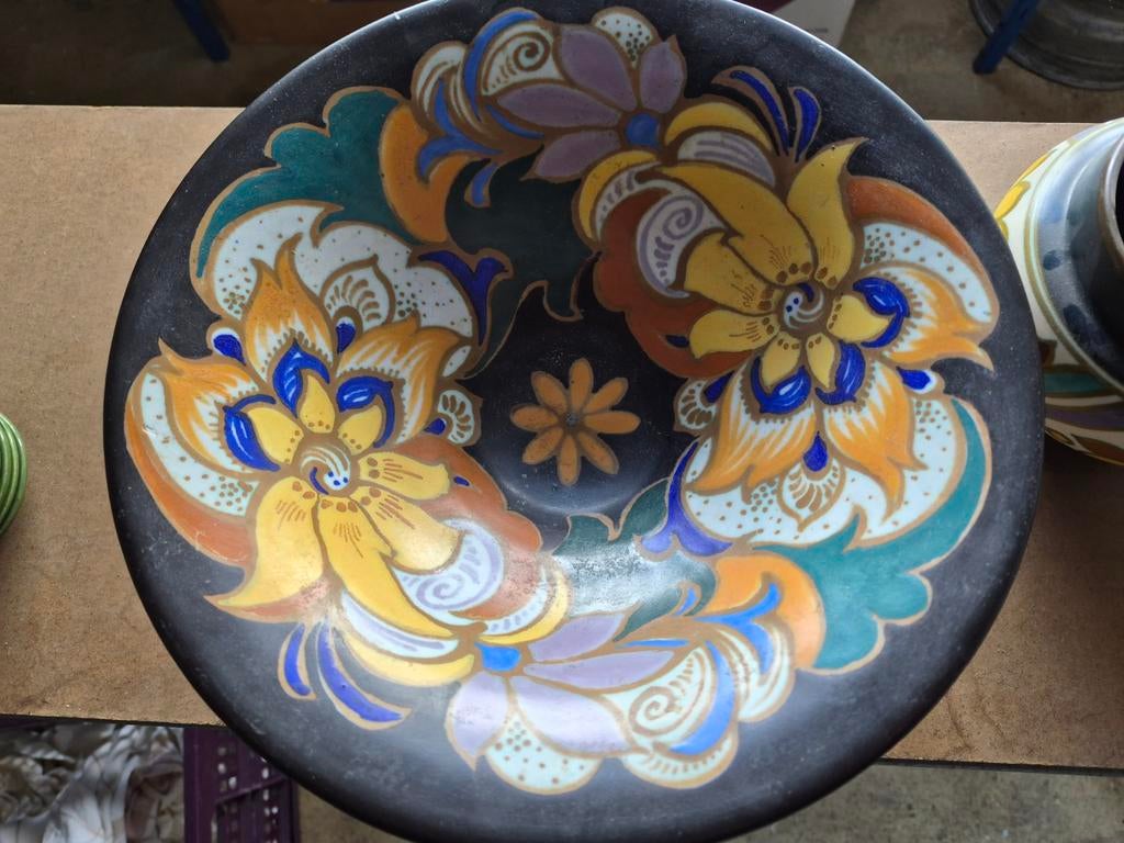 Vintage Eskaf Schaal met Bloemenpatroon, Ophalen